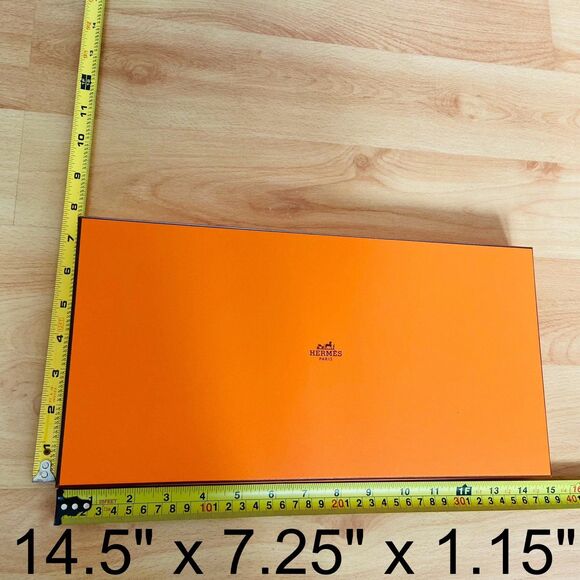 Hermes Gift Box - orange small gift box {EMPTY BOX} (14.5" x 7.25" x 1.15") [B] - Picture 1 of 8